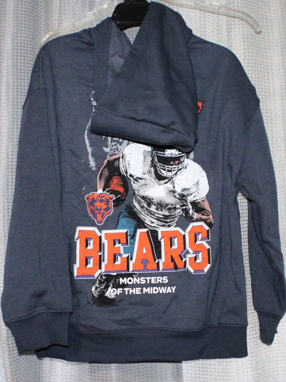 NWT NFL Team Boys Chicago Bears Pullover Hoodie Navy Blue Size Large (10-12) - Picture 3 of 6